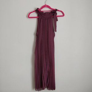 NEW Plum Halter Pleated Dress, Size S-M